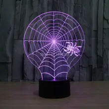 Color changing Flashing touch sensor control Spider web Acrylic 3D LED Night Light LED Cobweb USB table Lamp