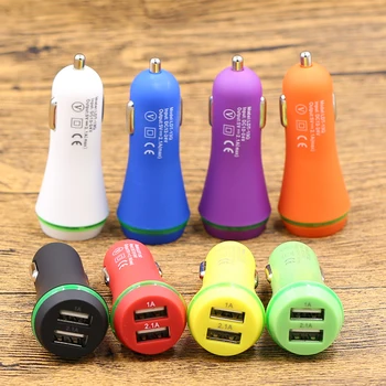 

10pcs A Lot High Quality Dual Usb LED Car Charger Original Colorful Universal Car-charger Adapter For iPhone X 8 plus Wholesale