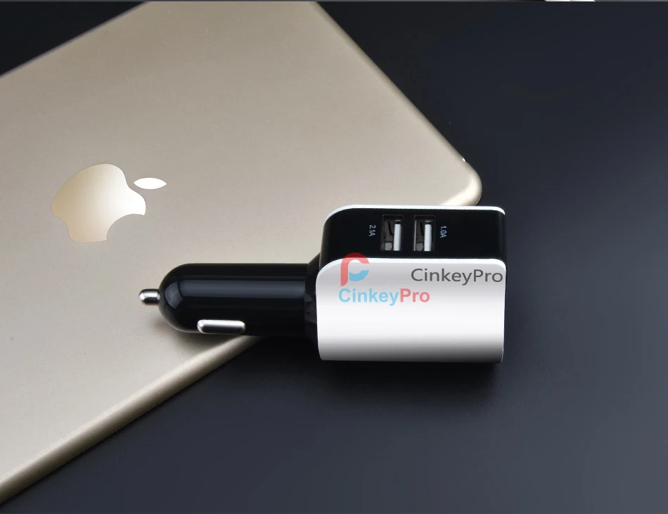 CinkeyPro 2 порта USB Автомобильное зарядное устройство для iPhone samsung Автомобильное зарядное устройство светодиодный прикуриватель 2.1A зарядка мобильный телефон Micro type C кабель