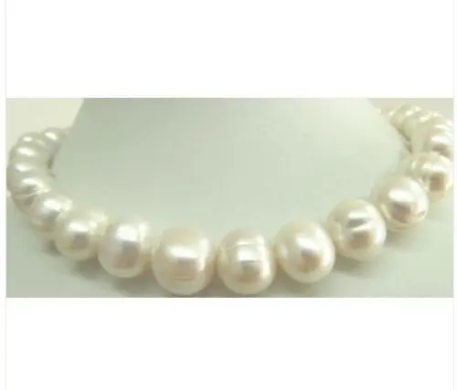 

FREE shipping> HUGE 18"12-13MM SOUTH SEA WHITE CREAM PEARL NECKLACE VERY GOOD LUSTER AAA+001