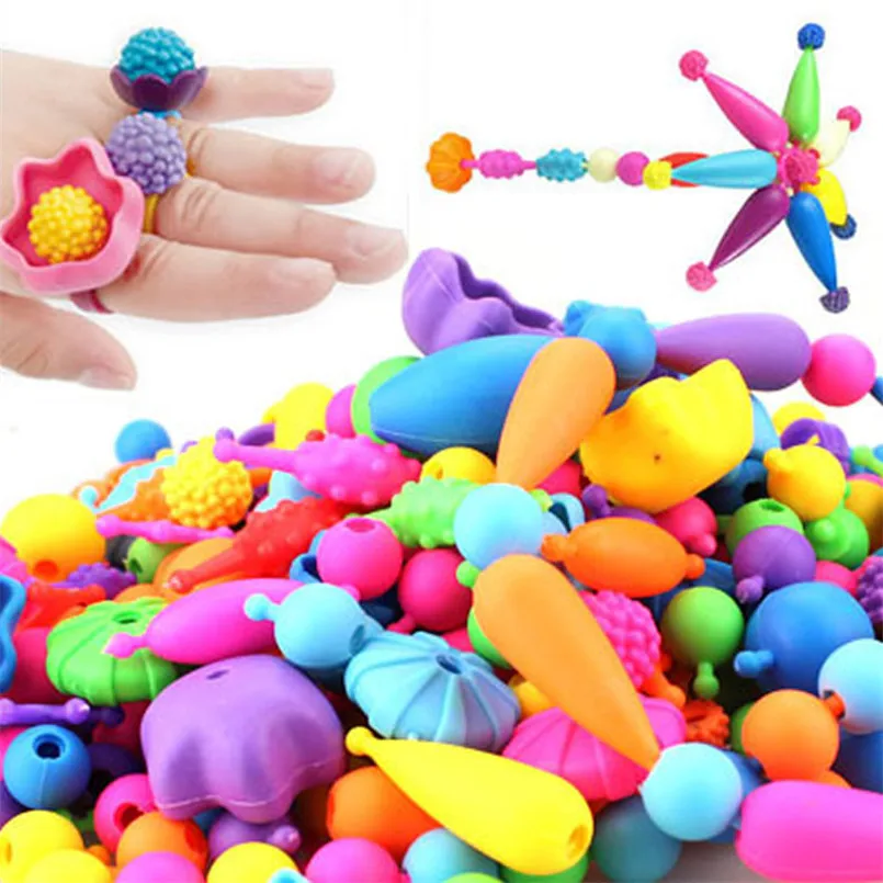 370Pcs Pop Beads Toys DIY Arts Crafts Bracelet Necklace Ring Jewelry Kit Creative  Educational Toy For Children Girl Bead Gifts