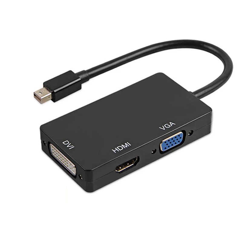 OLOEY Mini DP к HDMI DVI VGA Кабель-адаптер 3 в 1 Mini DisplayPort 1080 P конвертер видеоадаптера Для IMac Apple MacBook Pro Air