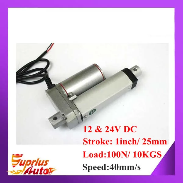 

12V or 24V DC 1inch/ 25mm Stroke, High Speed 40mm/s Mini Linear Actuator With 100N Lift Force