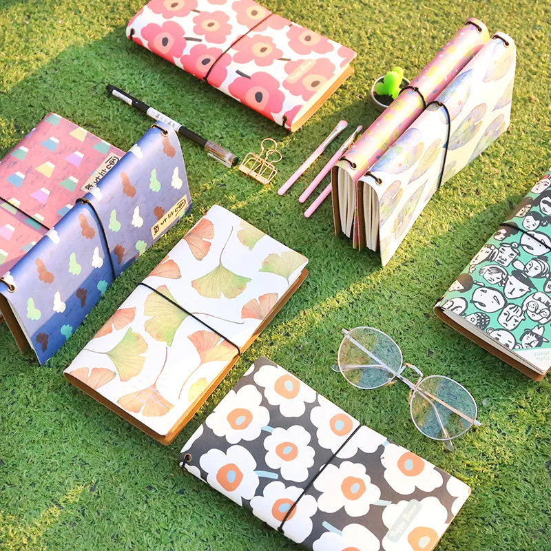 

Japanese Style Soft PU Notebook Creative Flowers Travel Journal Notepad Planner Diary Book School Office Supplies BJB31