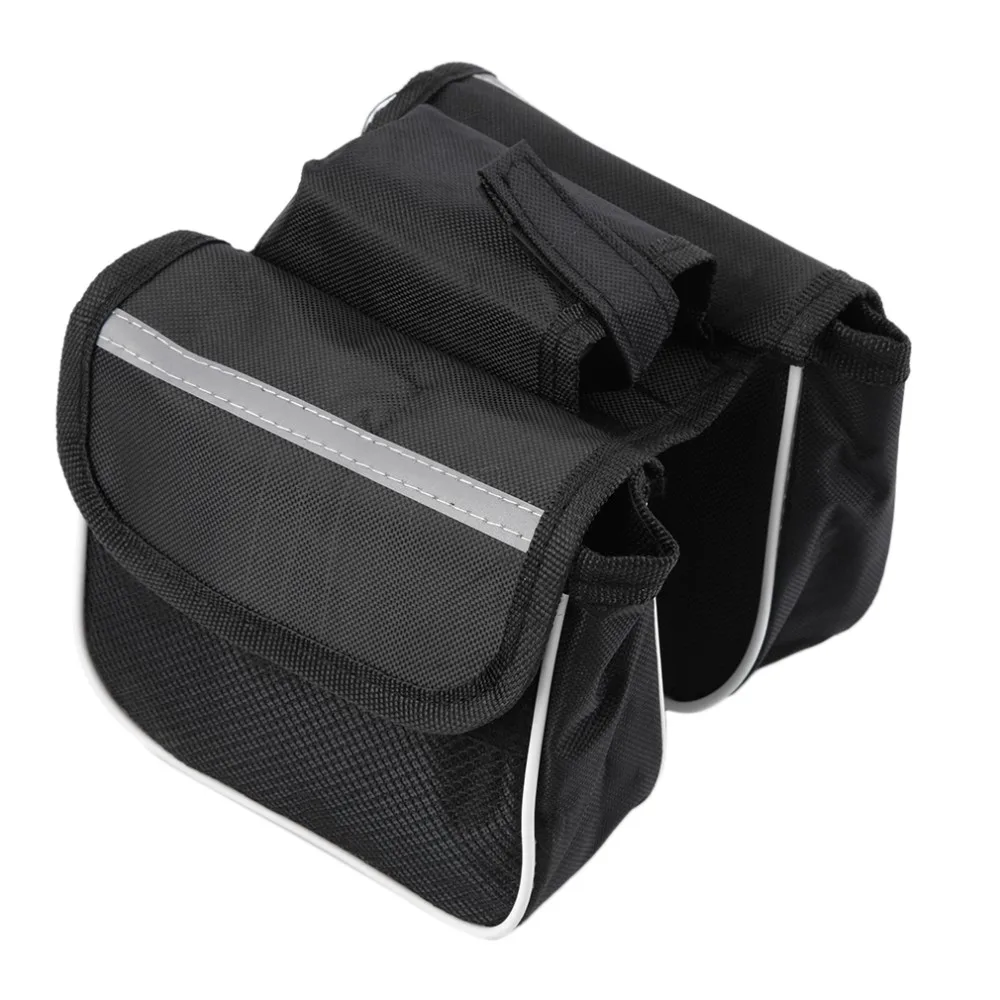 Cheap Bicycle Cycling Frame Pannier Saddle Front Tube Bag Both Side Double Pouch 15cm x 12cm x 5cm 8