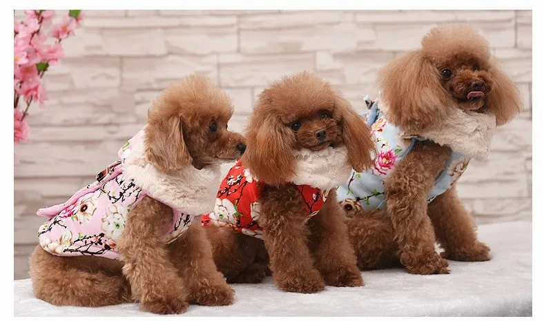 Новая утолщенная Одежда для собак зимнее домашнее животное Чихуахуа Одежда для собак пальто и куртка теплый жилет для маленьких собак розовый костюм для собак
