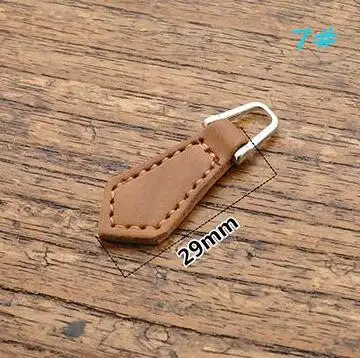 NO7 DIY сумка аксессуар прямоугольник, капель воды черный/кофе/коричневый кожаный молния съемник S0237L 12 шт - Цвет: NO7