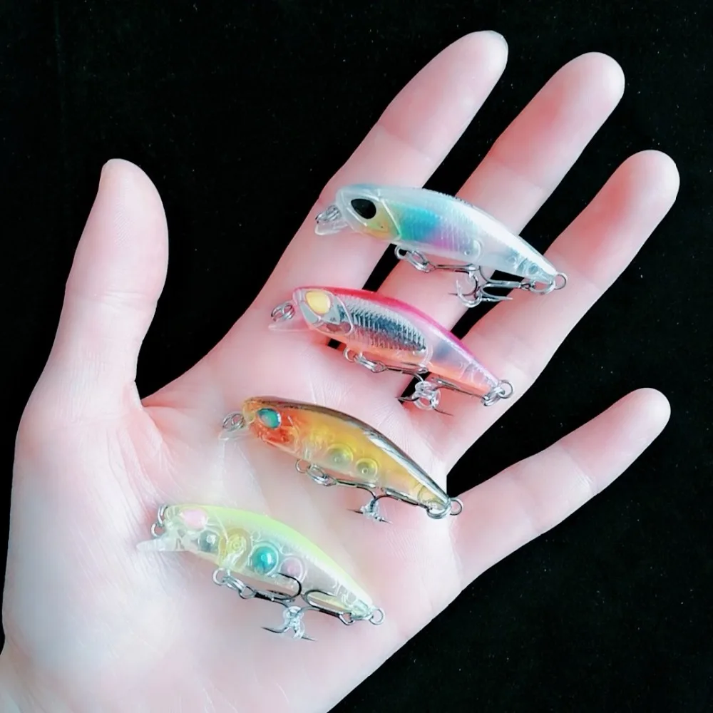 

4PCS Mini Minnow Style 42mm 2.8g Artificial Plastic Floating 0.3-0.6M Fishing Hard Lures fishing lures Fish Bait