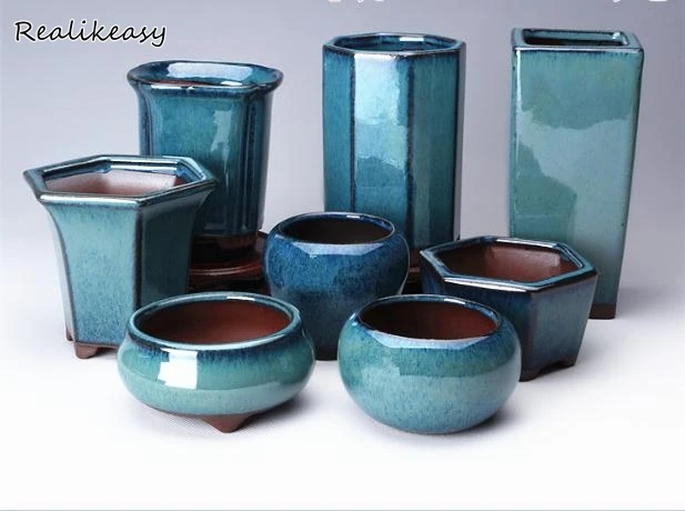 

2019 Succulent Plants Flower Pot Simple Creative Ceramic Flower Pots Purple Sand Breathable Office Balcony Decor Planter Pots