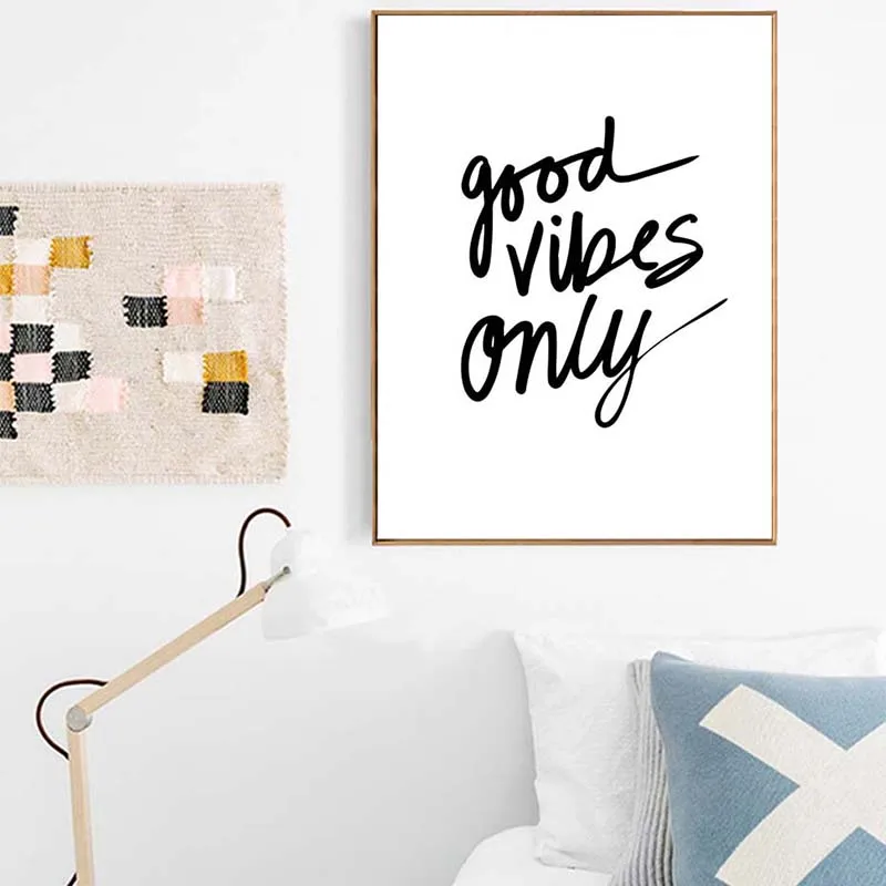 Настенный художественный постер Good Vibes Only картины на холсте в скандинавском