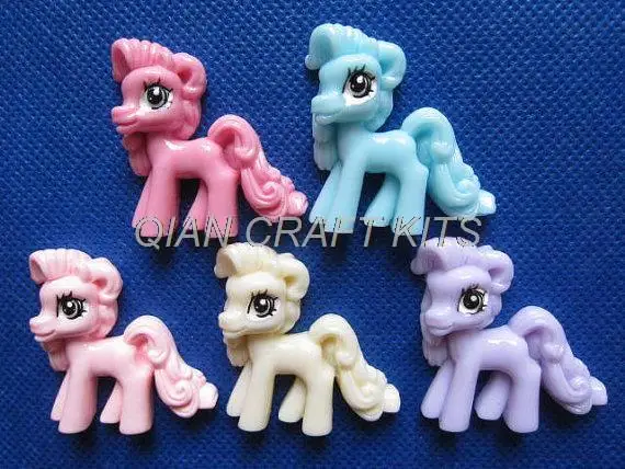 80 Resin big Ponie 38*35mm Flatback mixed colors cabochon decoden flatback button ponie little horse princess display | Украшения и