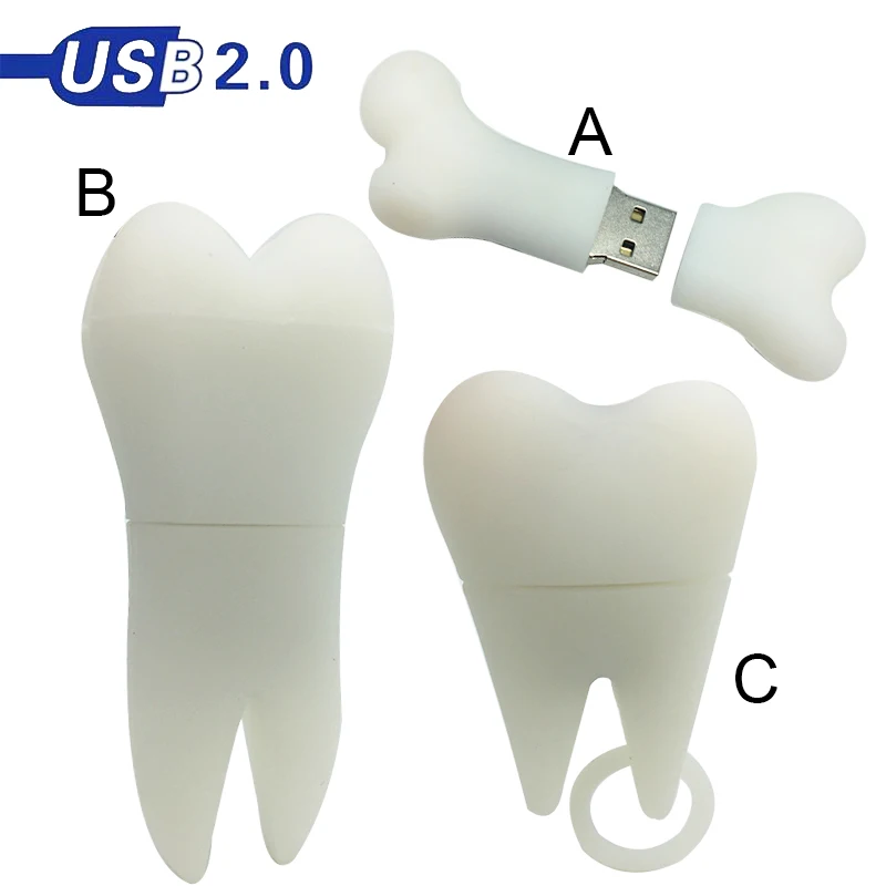 XIWANG pen drive gift model teeth cute 8GB / 16GB / 32GB / 64GB USB flash drive white tooth flash stick pendrive dentist U disk XIWANG pen drive gift model teeth cute 8GB / 16GB / 32GB / 64GB USB flash drive white tooth flash stick pendrive dentist U disk