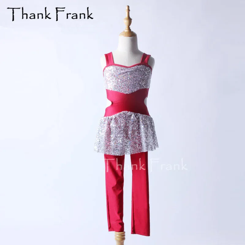 

Sequin Sexy Jazz Modern Dance Costume With An Attached Long Unitard New Design Backless C144