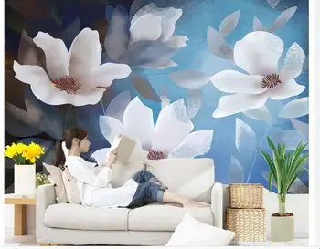 

classic wallpaper for walls 3d wallpaper European-style hand-painted mural backdrop magnolia mural 3d wallpaper