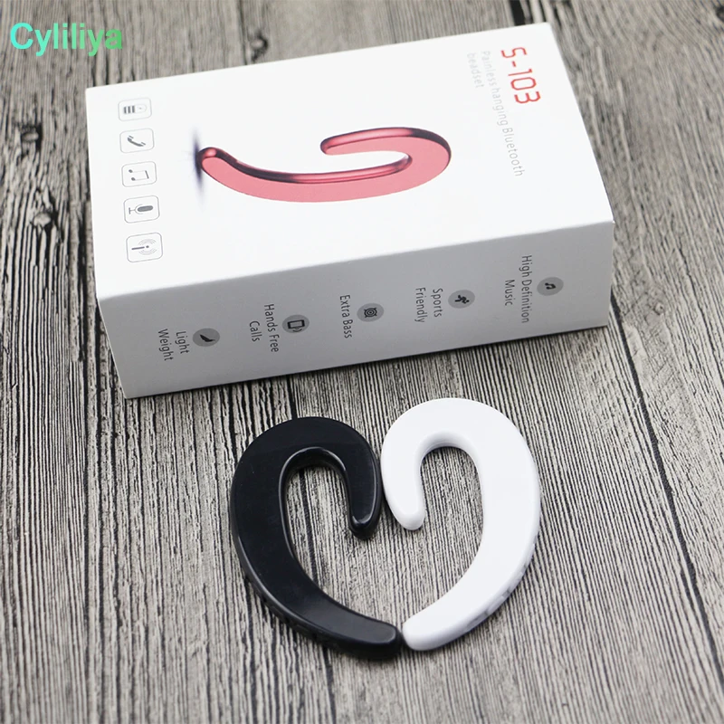 

S-103 Sport Headset Wireless Bluetooth Earphone Intelligent Stereo Bone Conduction Headset With Microphone With Retail Package