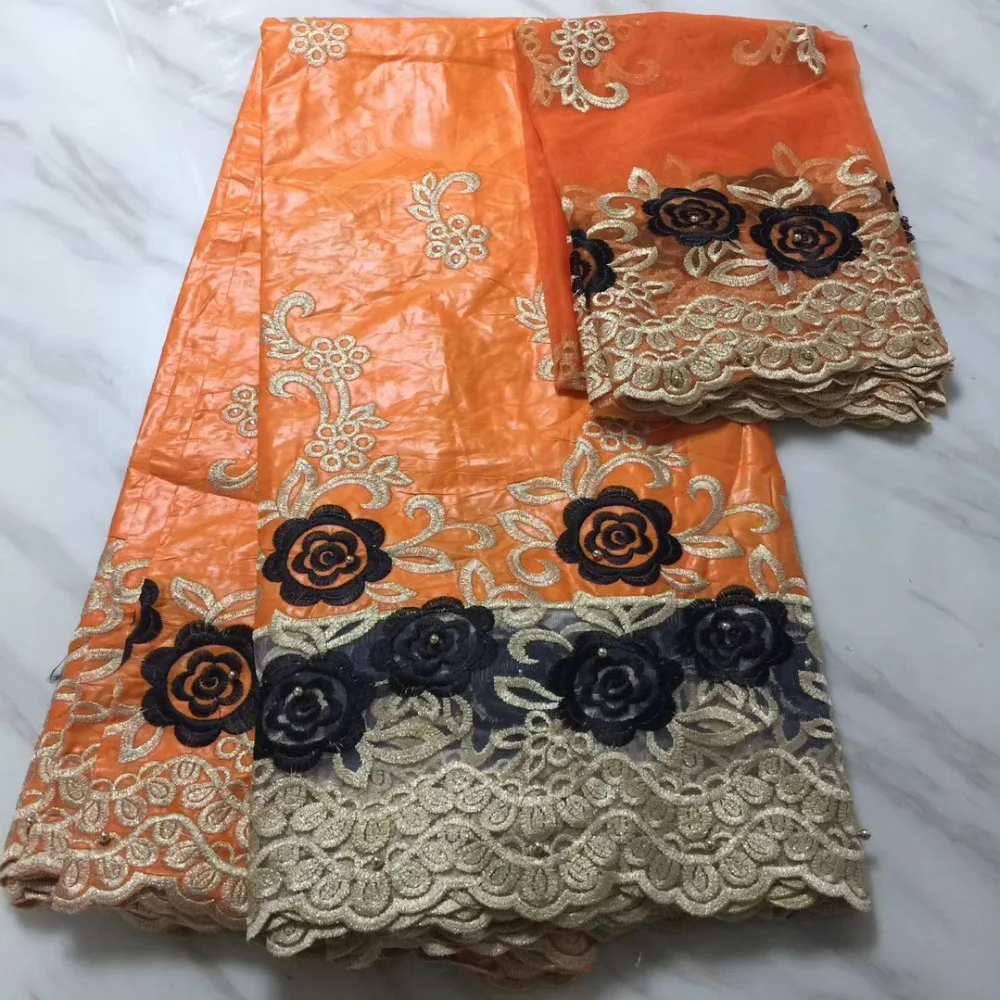 

African Lace Fabric Material Bazin Riche Patchwork Fabric With Lace 5+2 Yards Men's African Fabric Factory Price