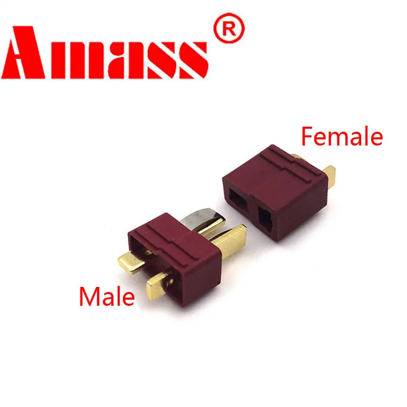

10pair/20pcs amass RC Parts T-type Plug Model Aircraft T Plug Male and Female For ESC Battery Lipo Battery free shiping