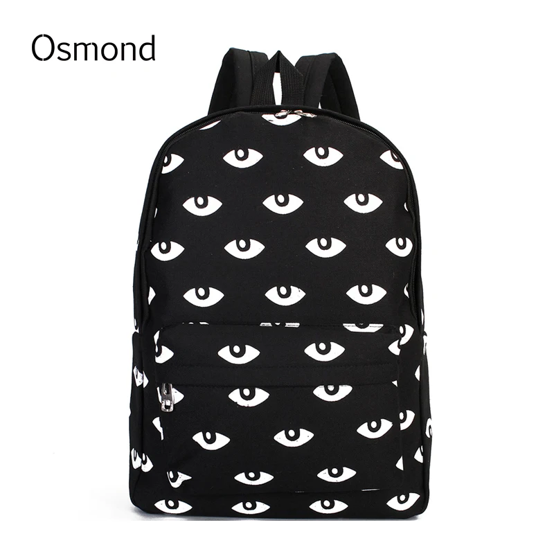 

Osmond Fashion Women Men Unisex Big Eyes Pattern Canvas Backpack For Girls Cute Rucksack Casual Student School Bag Bookbags