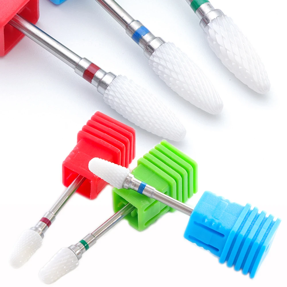 

10 Type Mill Ceramic Nail Drill Bits For Electric Manicure Machines Flame Rotate Burr Milling Cutter Nail File Accessories TR811