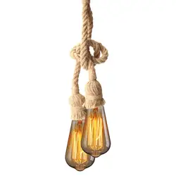 E27 промышленный подвесной светильник с двойной головкой винтажная лампочка эдисона на веревке для домашнего ресторана тематические