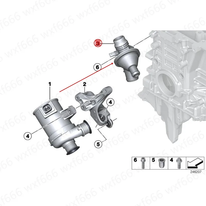 11538635689 термостата двигателя автомобиля подходит для F20b mwF30 F35 F10 F18 F07 E84 F25 F26 F15 F16 электронный термостат