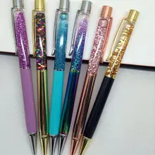 1 шт. Lytwtw Роскошная шариковая ручка с масляным потоком, золотистой фольгой, металлическим медным цветным порошком, зыбучим песком, офисные школьные принадлежности