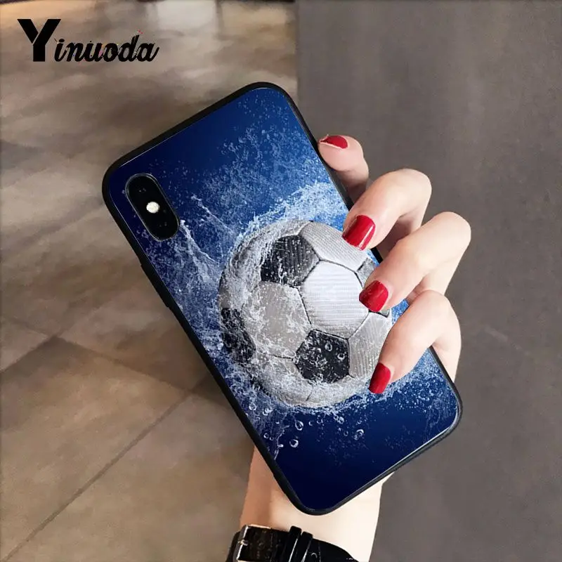 Football Soccer Ball on water burning fire sports