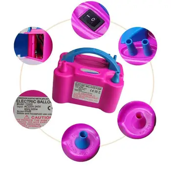 

Balloon Inflator Pump High Voltage Double Hole AC Inflatable Electric Balloon Inflator Pump Air Balloon Pump Portable Air Blower