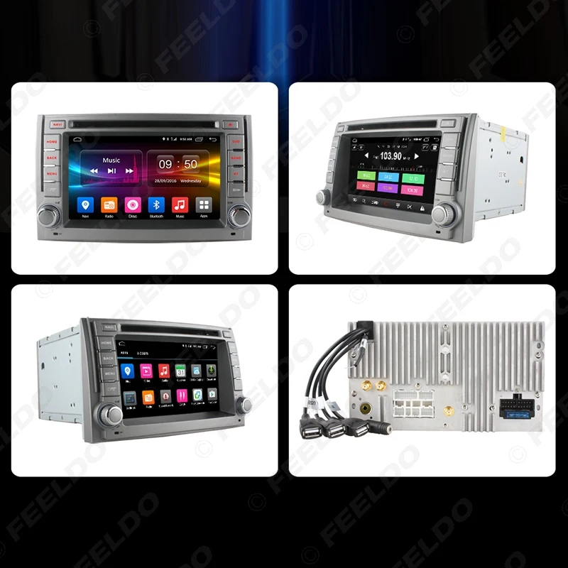 Excellent FEELDO 6.2" Android 6.0 (64bit) DDR3 2G/16G/4G LTE Quad Core Car DVD GPS Radio Head Unit For Hyundai H1/H-1/H3Grand Starex/i800 3