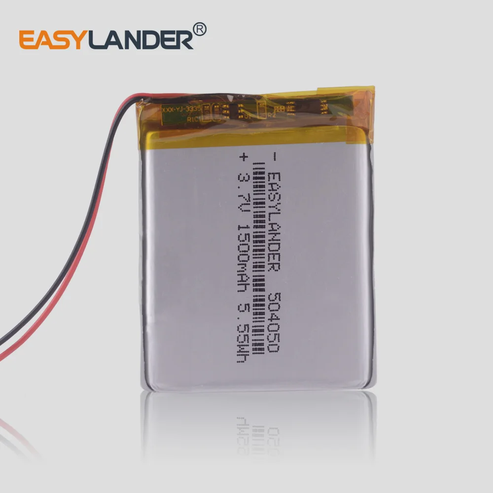 

3.7V 1500mAh 504050 Lithium Polymer LiPo Rechargeable Battery Li ion cells For Mp3 DVD PAD mobile tablet pc power bank Camera