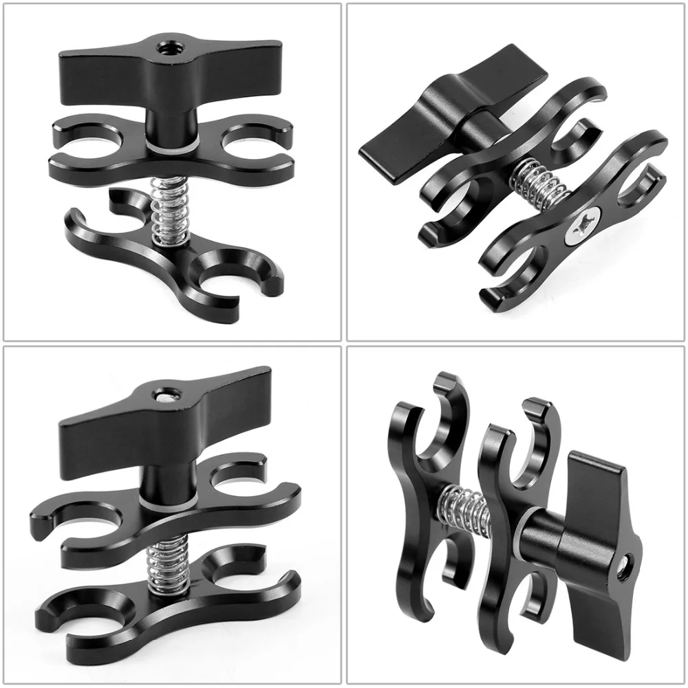 Алюминий CNC бабочка клип Подводные фонарики рука подключенные аксессуары зажим адаптер кронштейн держатель для Gopro Экшн камеры