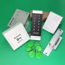 Полный комплект 125 кГц RFID сенсорная и Пароль Клавиатура система контроля доступа Безопасность+ NC Электрический замок удара+ пароль