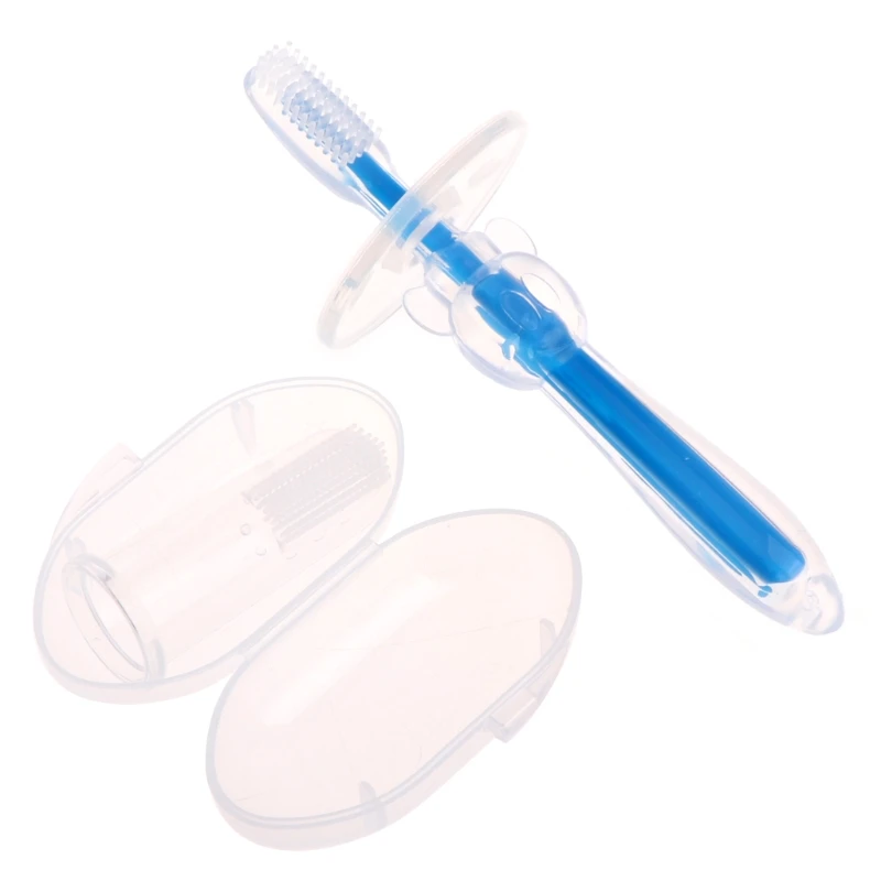 Set Of Safety Silicone Baby Toothbrush Training Chew Cleaning For Infant Newbornin Toothbrushes