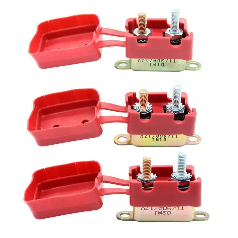 

DC 12V Circuit Breaker with Cover Auto Reset Dual Battery Fuse for Car Boat