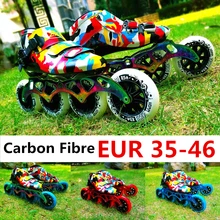 Трек Крытый/Открытый Профессиональные Гонки Inline скорость коньки обувь 85A 4X110 мм PU колеса 7000 алюминиевый сплав для PS