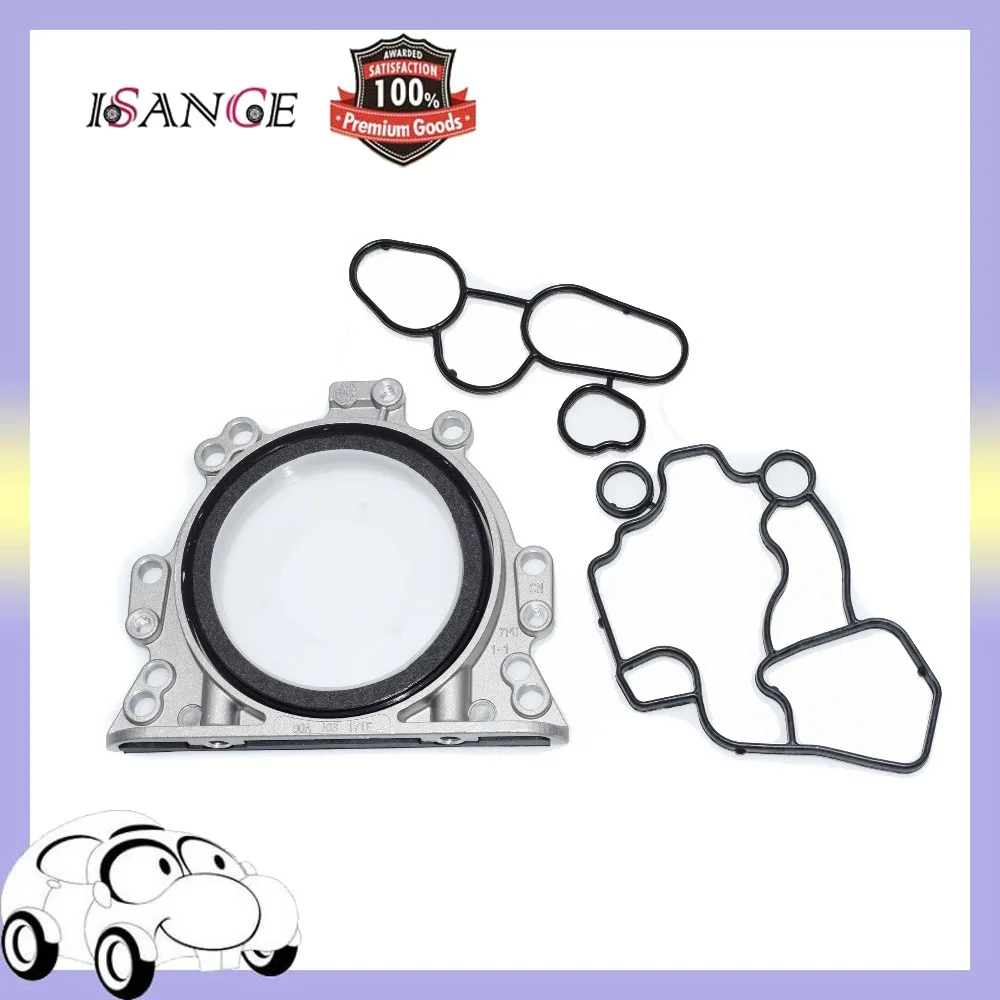 

ISANCE Engine Rear Crankshaft Seal Flange & Oil Filter Adapter Gasket For VW Beetle Golf Jetta Eos Passat Audi A3 A4 TT Quattro