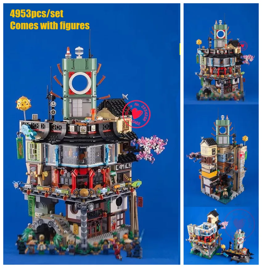 

NEW 4953pcs Ninja Masters of Spinjitzu City fit legoings ninjagoings figures city Building Blocks bricks 70620 gift kid diy Toys