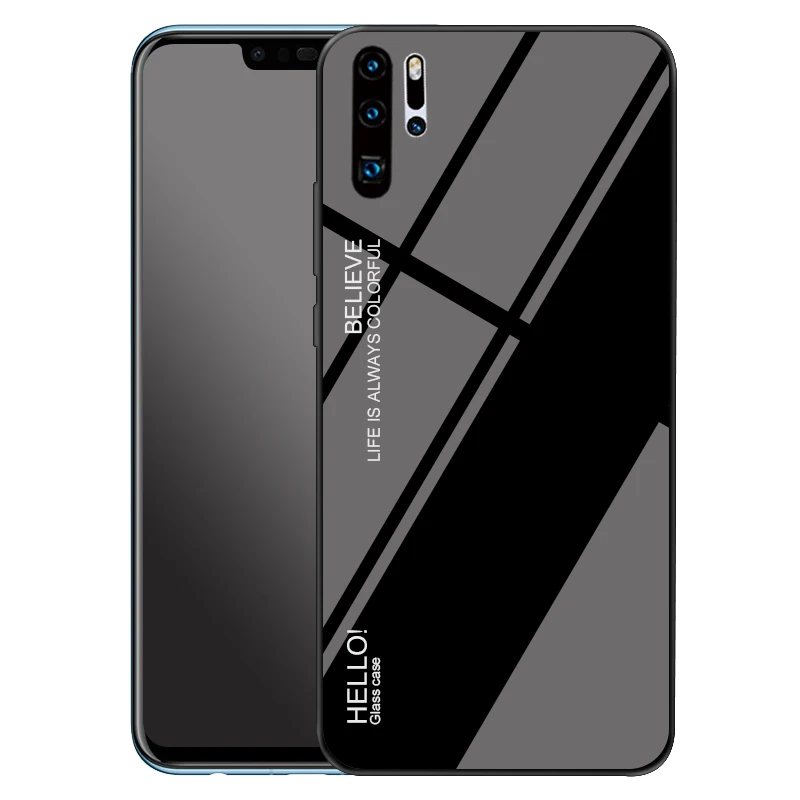 Градиентный телефонный чехол для huawei P Smart плюс Y7 Y6 Prime P30 P20 Lite Стекло крышка чехол для Honor 20 Pro10i 20i 8C 8X 7A 7C