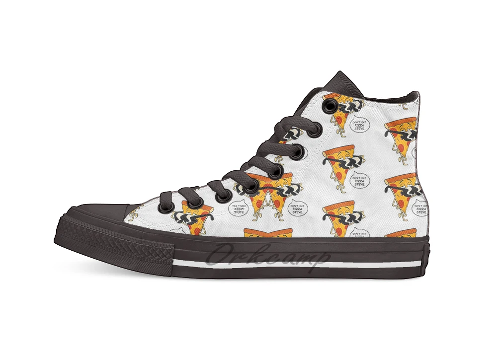 

Don't Eat Pizza Steve Unisex High Top Canvas flat Casual Custom shoes Drop Shipping
