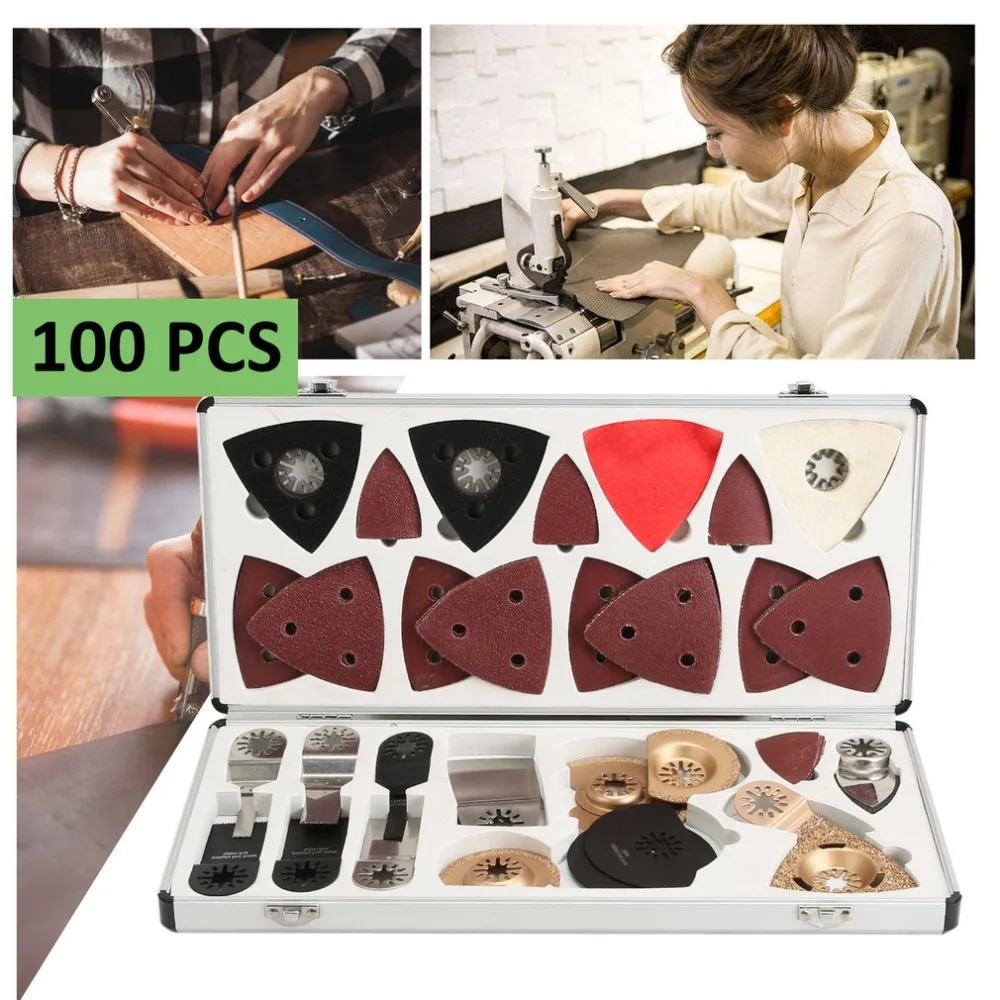 

100Pcs Multitool Accessory Set Multifunctional Oscillating Multitool Saw Blades Wood Cutting Tool Power Garden Tool Accessories