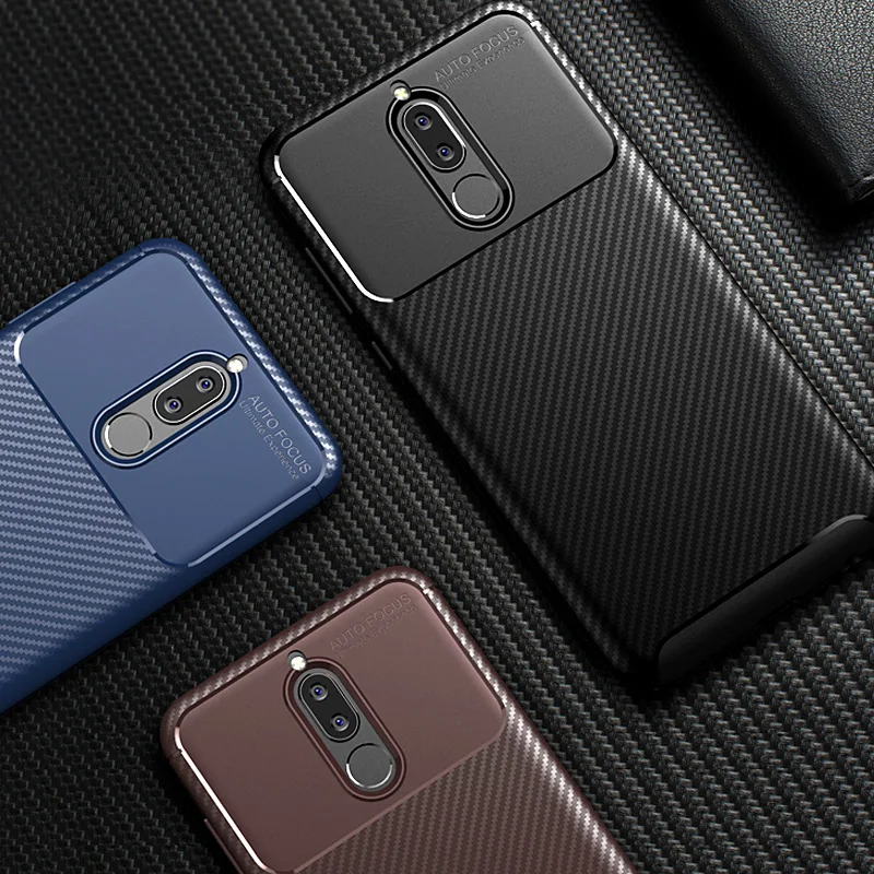 Чехол для Huawei Mate 10 Lite роскошный мягкий ТПУ силиконовый чехол из углеродного
