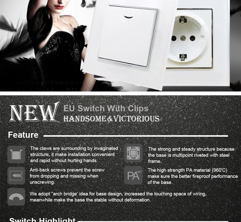 DIY ЕС функциональный ключ для модуля белый кнопочный переключатель и розетка с когтями монтажный Wallpad L6 серии