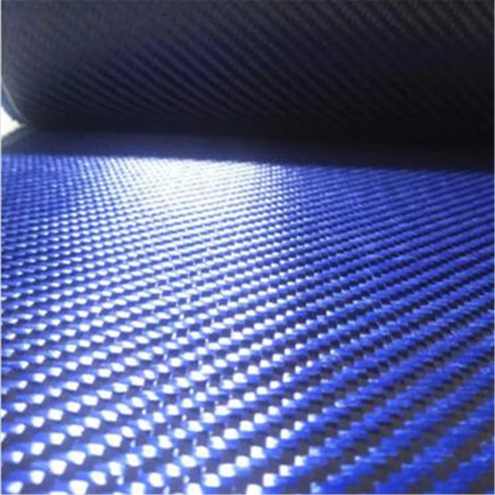 

Blue Kevlar& 3K Carbon fiber mixed Fabric 12" / 30cm wide 2x2 Twill Carbon Kevlars Aramid fiber cloth 200gsm 1100D