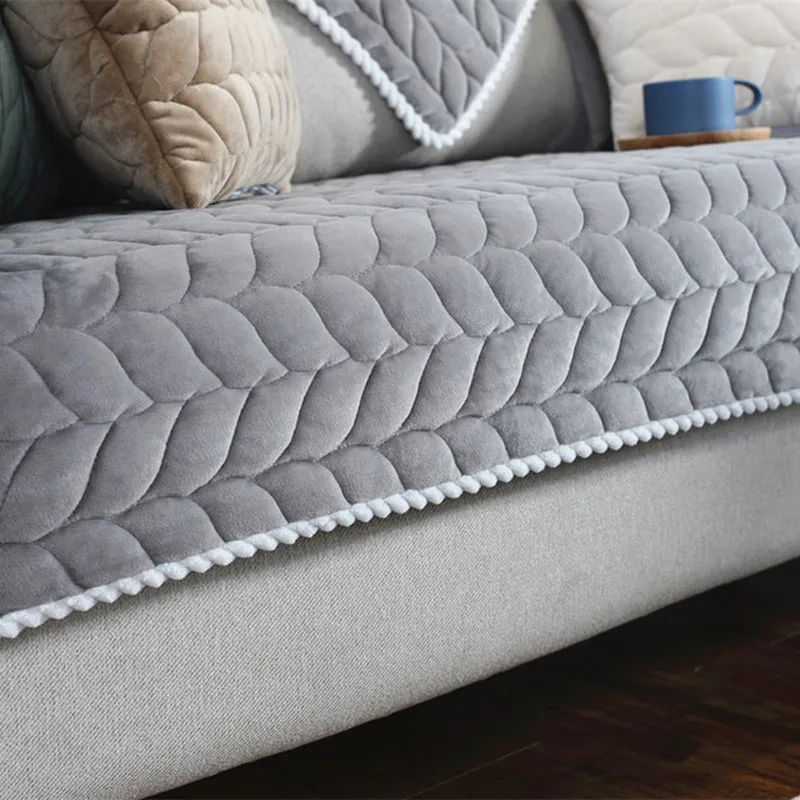 Утолщенный плюшевый тканевый чехол для дивана, кружевной нескользящий чехол для дивана в европейском стиле, чехол для дивана, полотенце для декора гостиной
