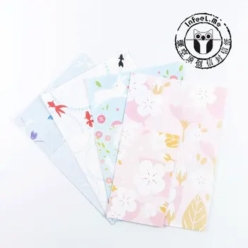 

Japanese style 6 sheet letter paper+3pcs envelopes with stickers Letter pad set writing paper Office&School Supplies