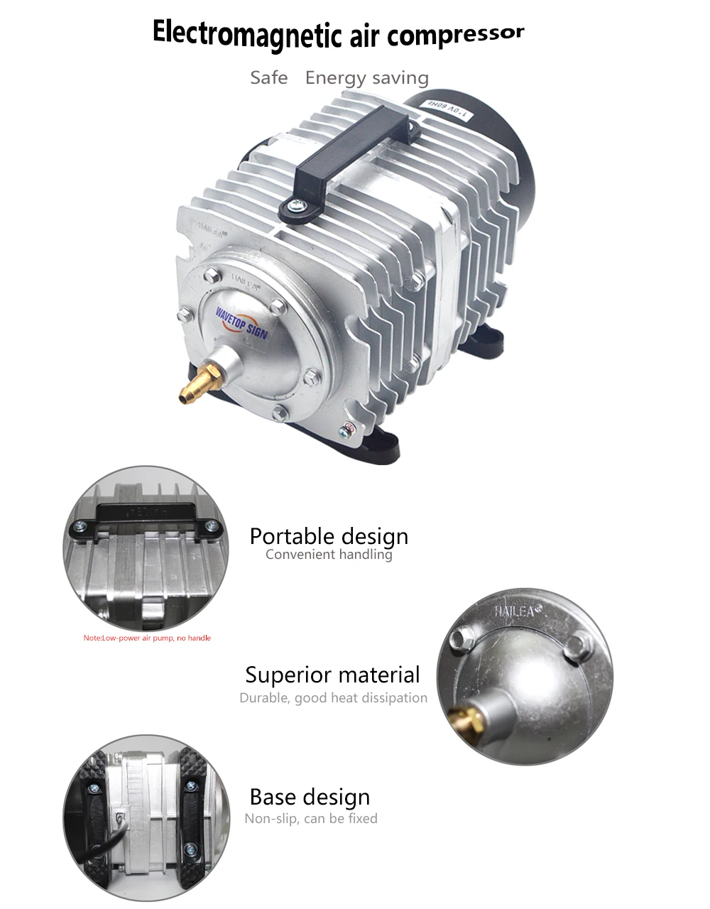 HAILEA воздушный компрессор 25-85 Вт воздушный насос для CO2 лазерной гравировки резки ACO аквариум кислорода воздуха Гидропоника насоса 6 способ