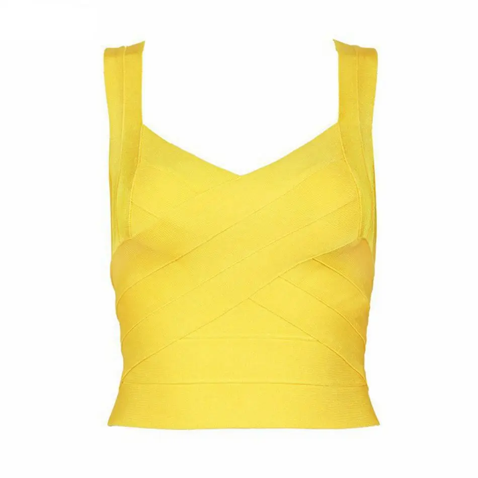 Новый бренд blusas femininas желтый белый черный бандажный Бюстье Топ для женщин модный
