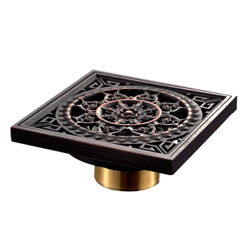 

Black copper odor-proof floor drain antique toilet sewer three-way washing machine floor drain kitchen shower room Lu52210