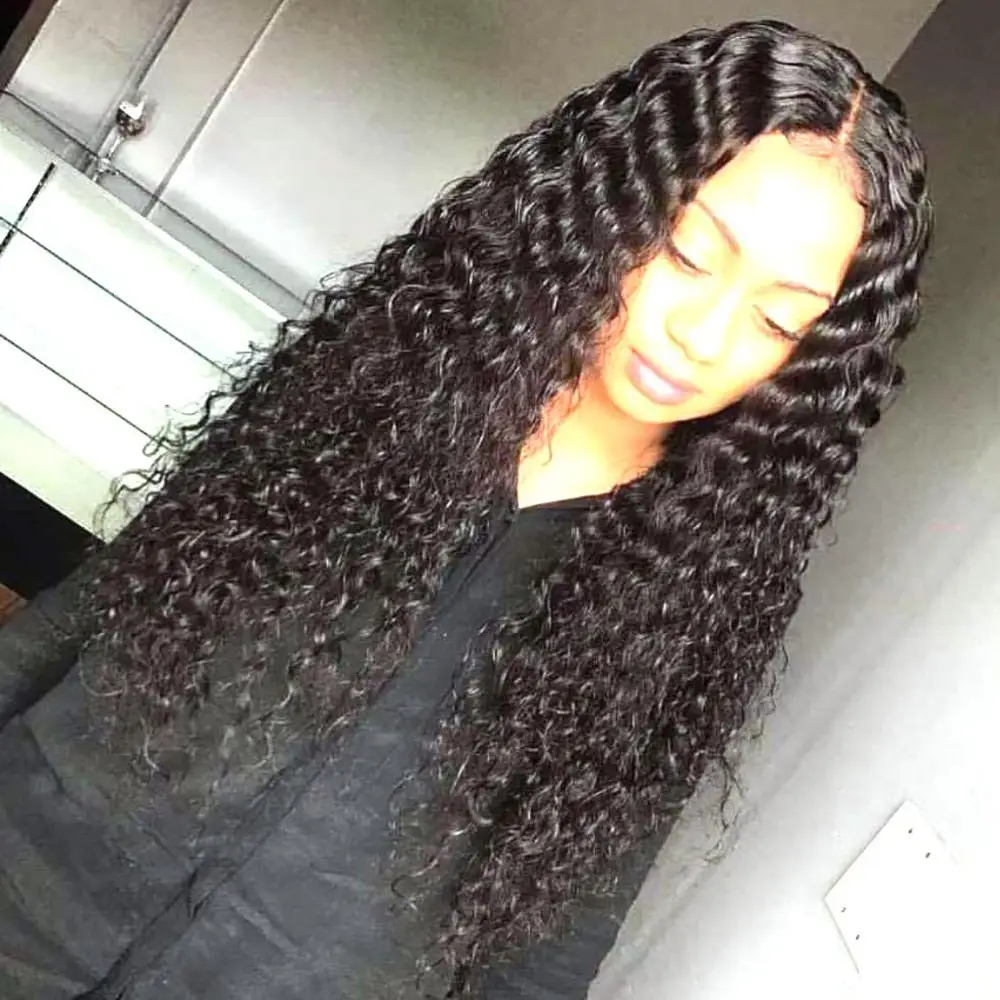 

360 Lace Wig Deep Wave Lace Front Human Hair Wigs Peruvian virgin hair 360 Lace frontal Wig 150% Density with Pre plucked