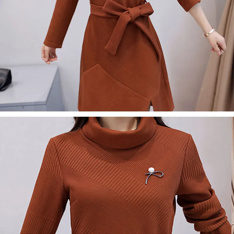Трикотажное платье с длинным рукавом на осень/зиму|fashion women dress|women dresswomen fashion dress |